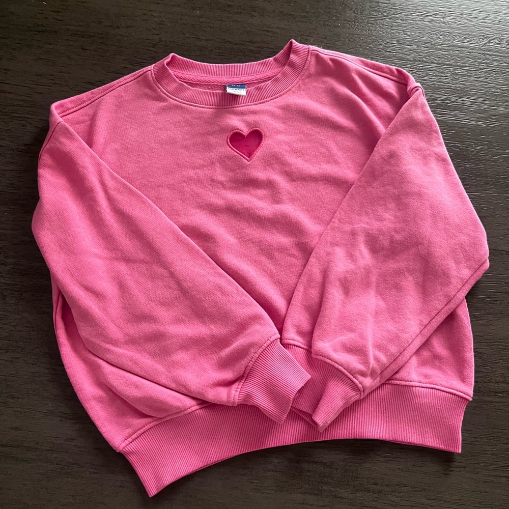 Old Navy Vibrant Pink Heart Sweatshirt